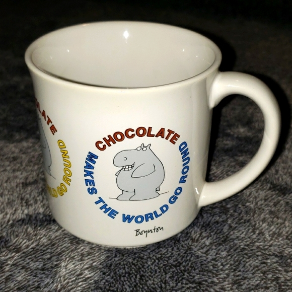 *Vintage* Sandra Boynton "Chocolate Makes The World Go Round" Collectable Mug - Picture 1 of 5